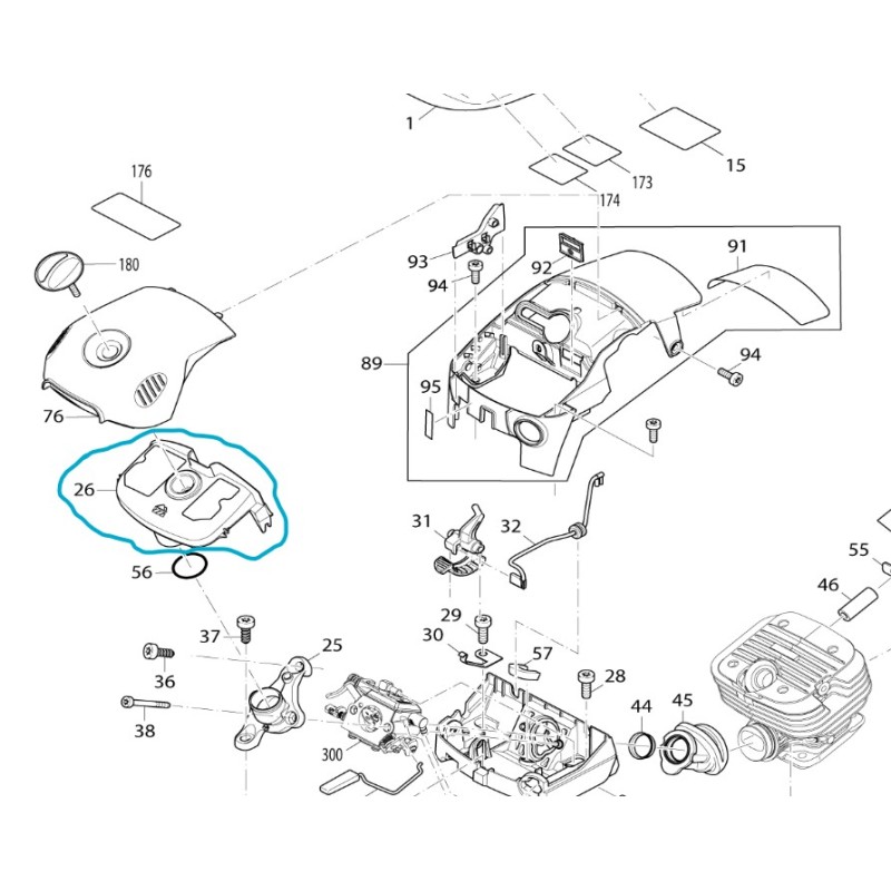 Filtre à air troncçonneuse MAKITA EA4300F Filtre à air troncçonneuse MAKITA EA4300F