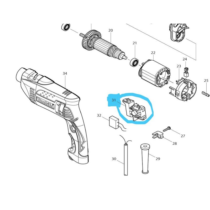 Interrupteur perceuse MAKITA HP1641