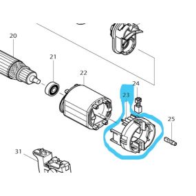 Support porte-charbon perceuses MAKITA HP1640 - HP1641