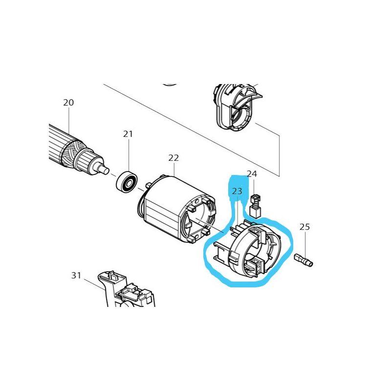 Support porte-charbon perceuses MAKITA HP1640 - HP1641