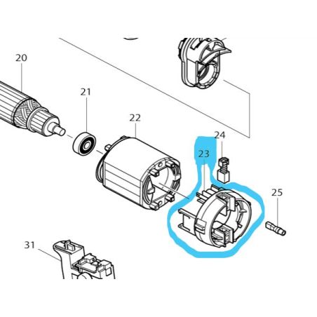 Support porte-charbon perceuses MAKITA HP1640 - HP1641