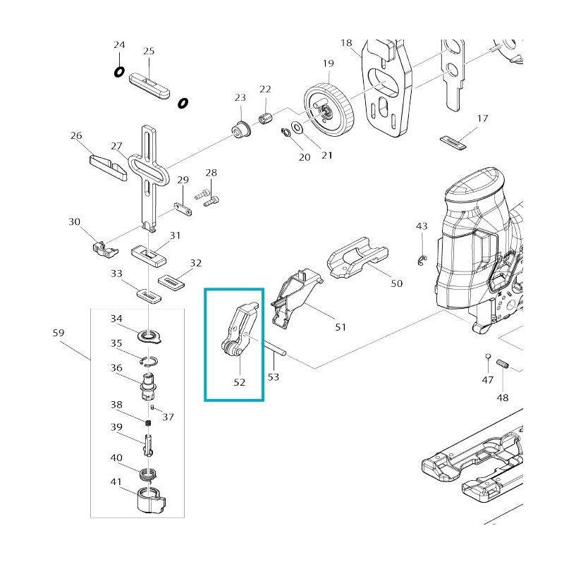 Guidage de lame scie sauteuse MAKITA modèles DJV184 - DJV185