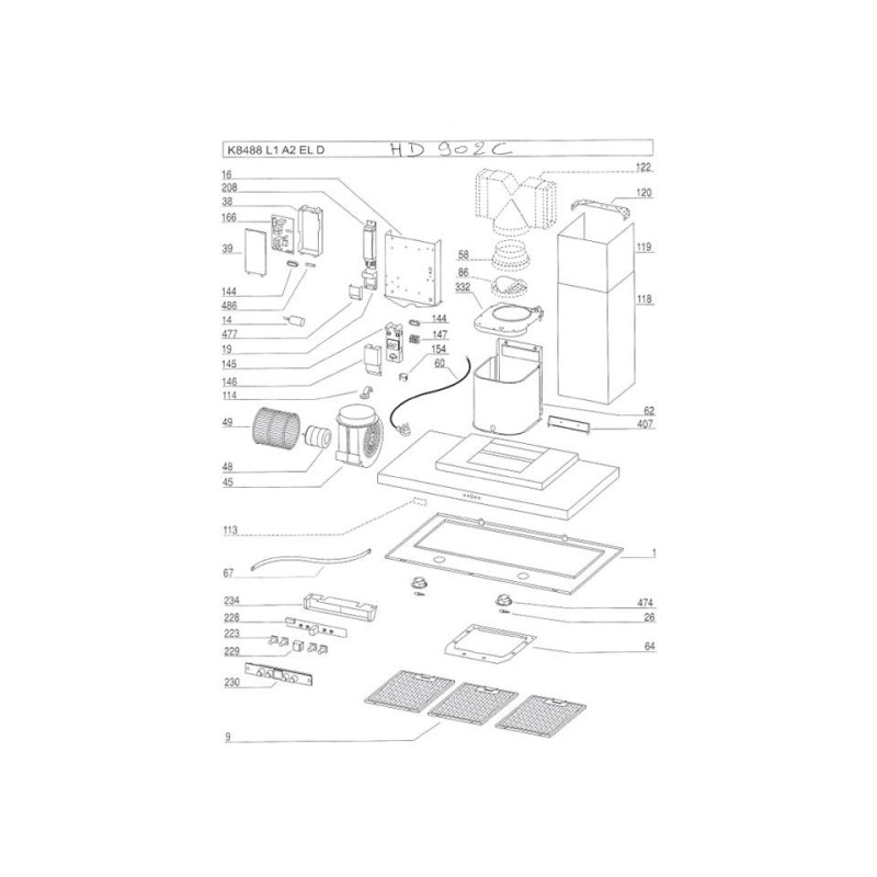 Module de commande hotte AIRLUX HD902C