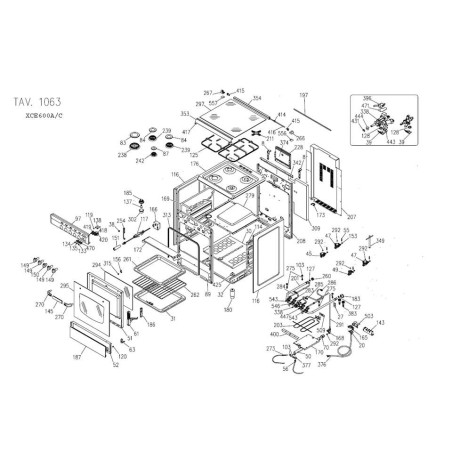 Poignee de porte pour cuisinisiere GLEM XCE60GC