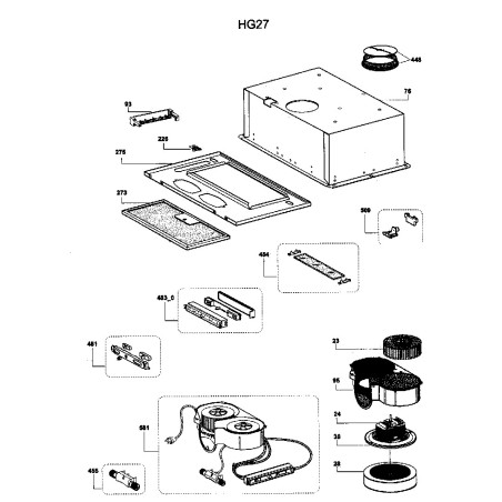 Moteur de hotte AIRLUX HG26 - HG27 - HG29