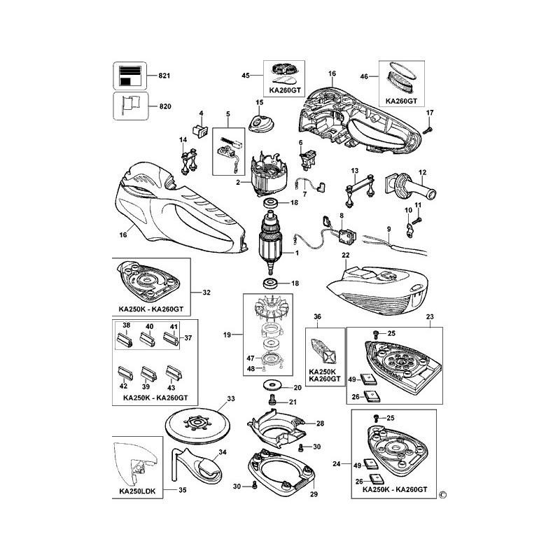 Vis de fixation plateau ponceuse BLACK & DECKER KA226, KA250