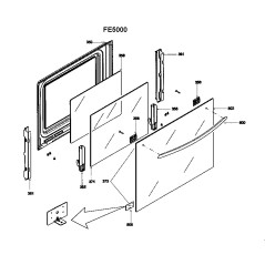 Vitre intermediaire de porte four AIRLUX - FE5000A - FE5100