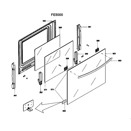 Vitre intermediaire de porte four AIRLUX - FE5000A - FE5100