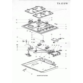 Intercalaire Gaz pour plaque de cuisson AIRLUX TA13I/W