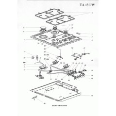 Intercalaire Gaz pour plaque de cuisson AIRLUX TA13I/W
