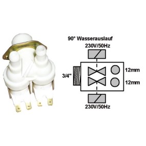 Electrovanne 2 voies 90°