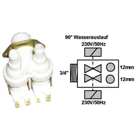 Electrovanne 2 voies 90°