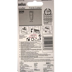 GRILLE ET COUTEAU 20S POUR RASOIR BRAUN CRUZER