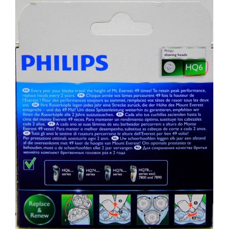 Tetes HQ6 pour les rasoirs PowerTouch électrique PHILIPS