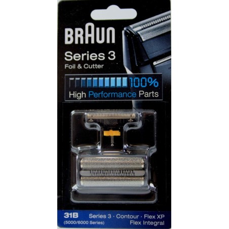 GRILLE COUTEAU 31B POUR RASOIR BRAUN FLEX INTEGRAL - SERIE 3 -31B