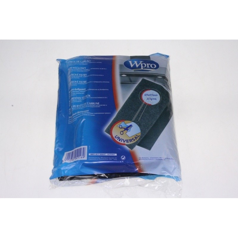 Filtre à charbon universel 470 mm x 970 mm WPRO Filtre à charbon universel 470 mm x 970 mm WPRO