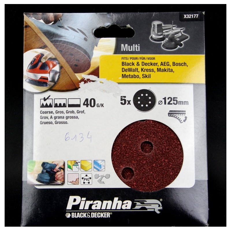 Abrasifs rond 125mm pour ponceuses BLACK & DECKER
