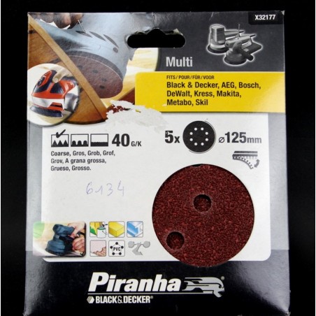 Abrasifs rond 125mm pour ponceuses BLACK & DECKER