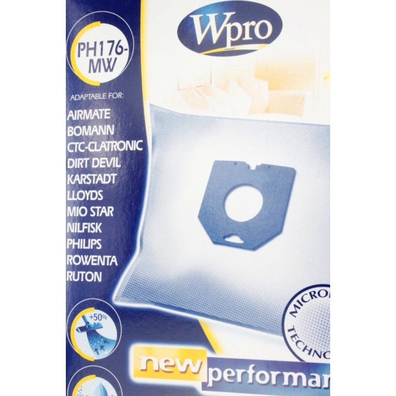 Sacs aspirateurs WPRO PH176-MW AIRMATE - DIRT DEVIL - PHILIPS