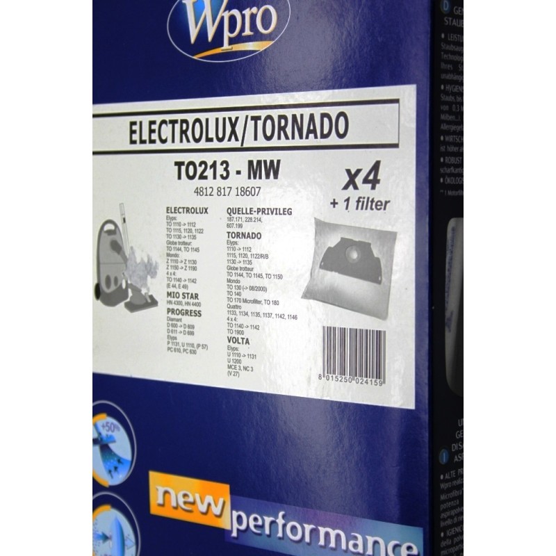 Sacs aspirateurs WPRO TO213-MW DAEWOO - TORNADO