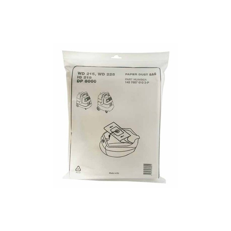 Sacs aspirarateur NILFISK DG320 - GWD320 - GWD335 - WD215..