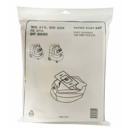Sacs aspirarateur NILFISK DG320 - GWD320 - GWD335 - WD215..