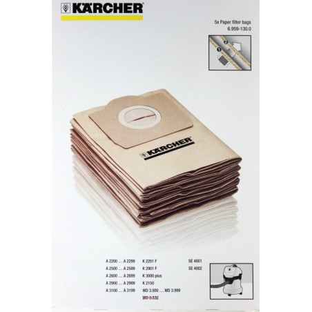 Sacs pour aspirateurs KARCHER a2000, a2299, a2500, a2599